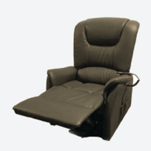 Reclining Lift Chair – Genuine Leather – Brown - image 1